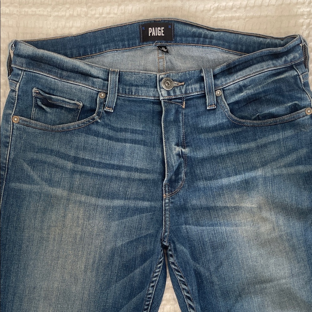 PAIGE Men's Distressed Blue Slim Jeans